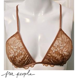 Intimately Free People Lace Bra - Neutral Tan - Size XS - Bralette - Lingerie